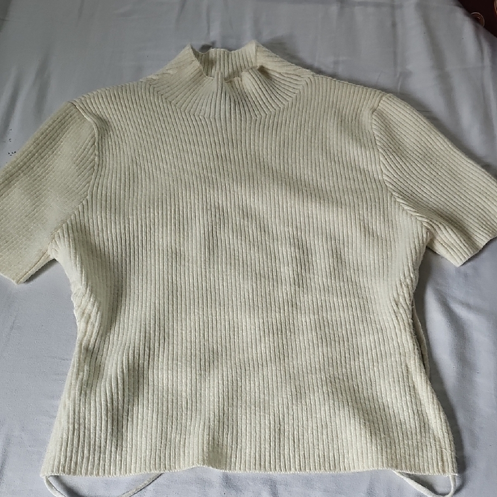 Express Cream Ribbed Sweater
